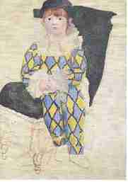 Picasso Paul en costume Arlequin - Repentir et repeint
