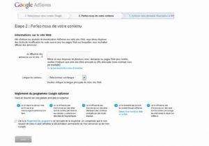 Procédure de création d'un compte Adsense