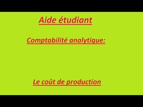 comptabilité analytique: coût de production