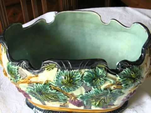 Barbotine Onnaing jardinière cache pot N° 404 Vignes.wmv